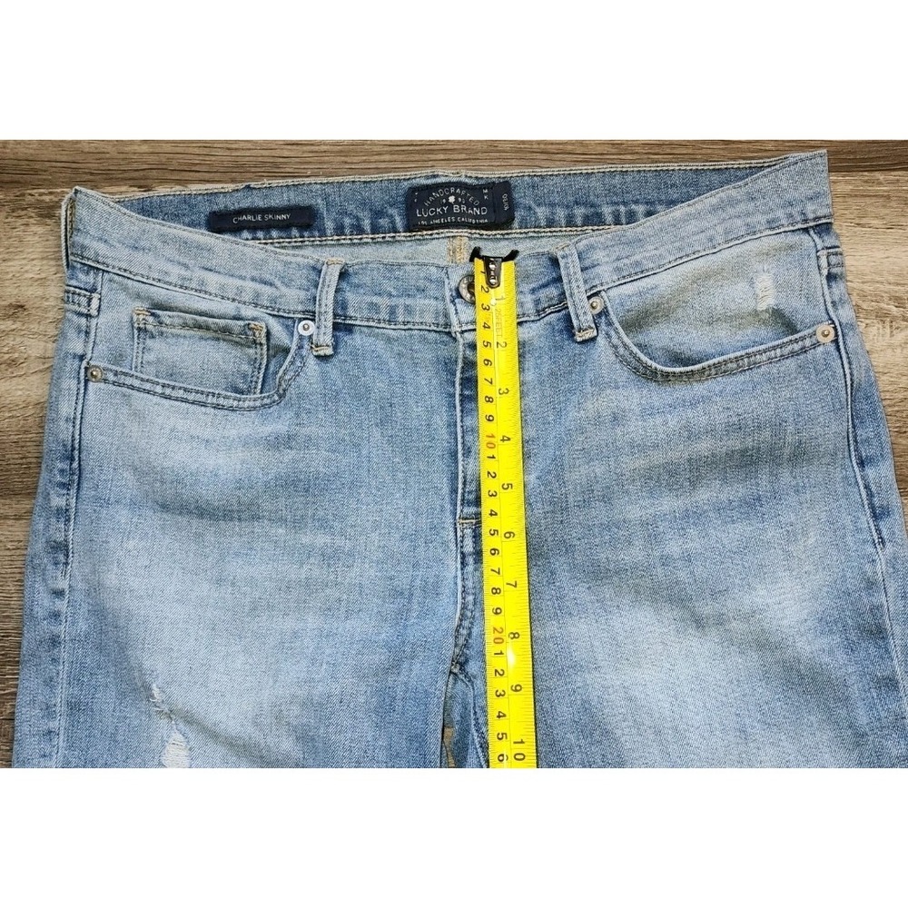 Lucky Brand Women's 10/30 Distressed Charlie Skinny Blue Jeans - Picture 7 of 10